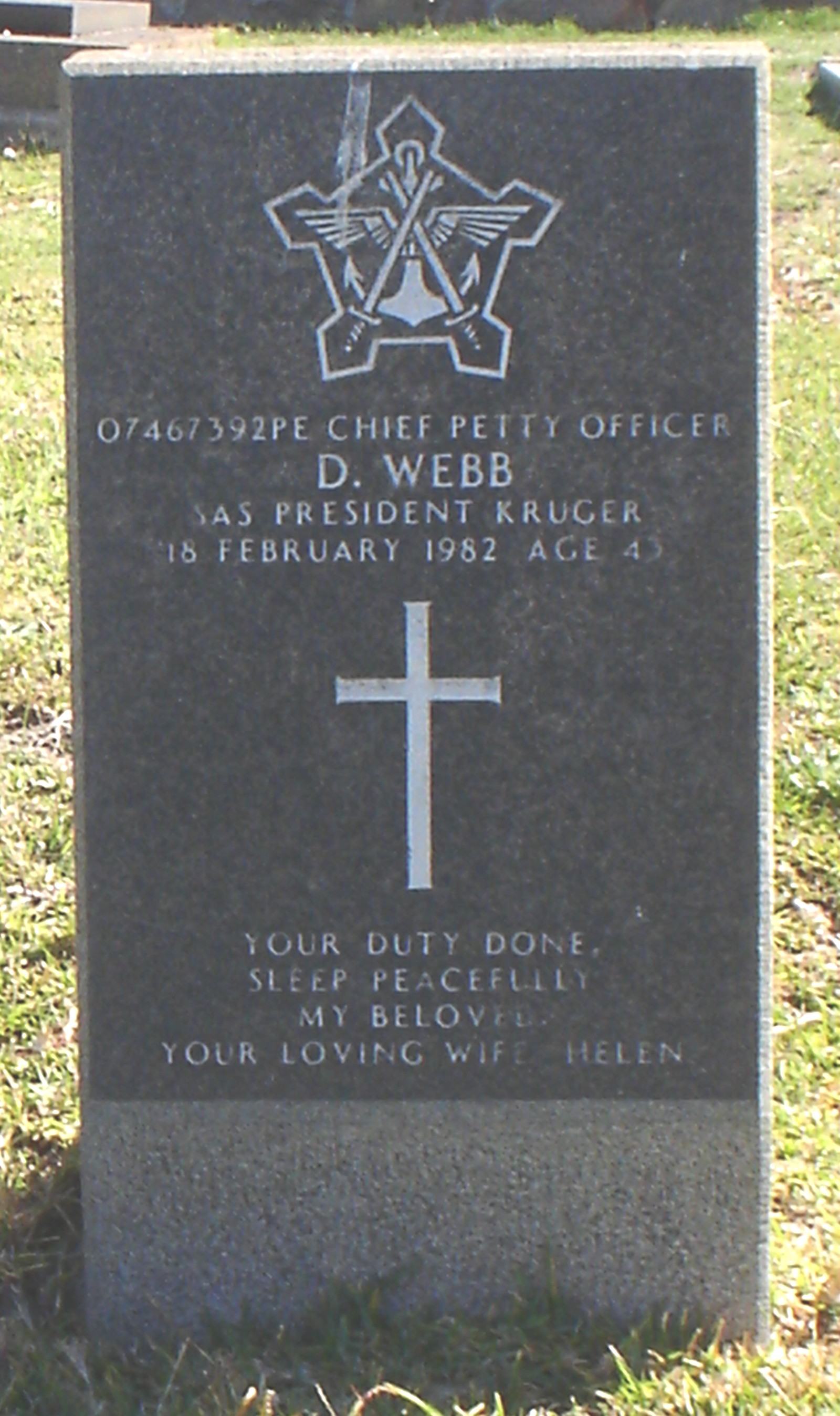 Photo from /search/photos/South Africa/Western Cape/SIMONS TOWN (DIDO VALLEY) CEMETERY/WEBB_D.jpg